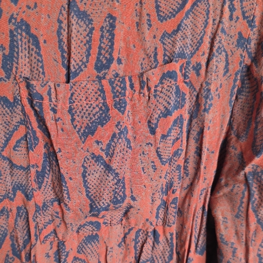 Grey Violet Size Small Snake Python Orange Patterned Dress - Picture 3 of 6